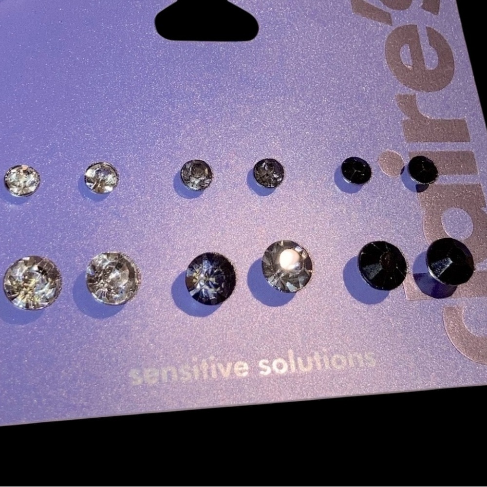 🆕 Claire’s Studded Earrings 6 Pairs Sensitive Solutions on Original Card